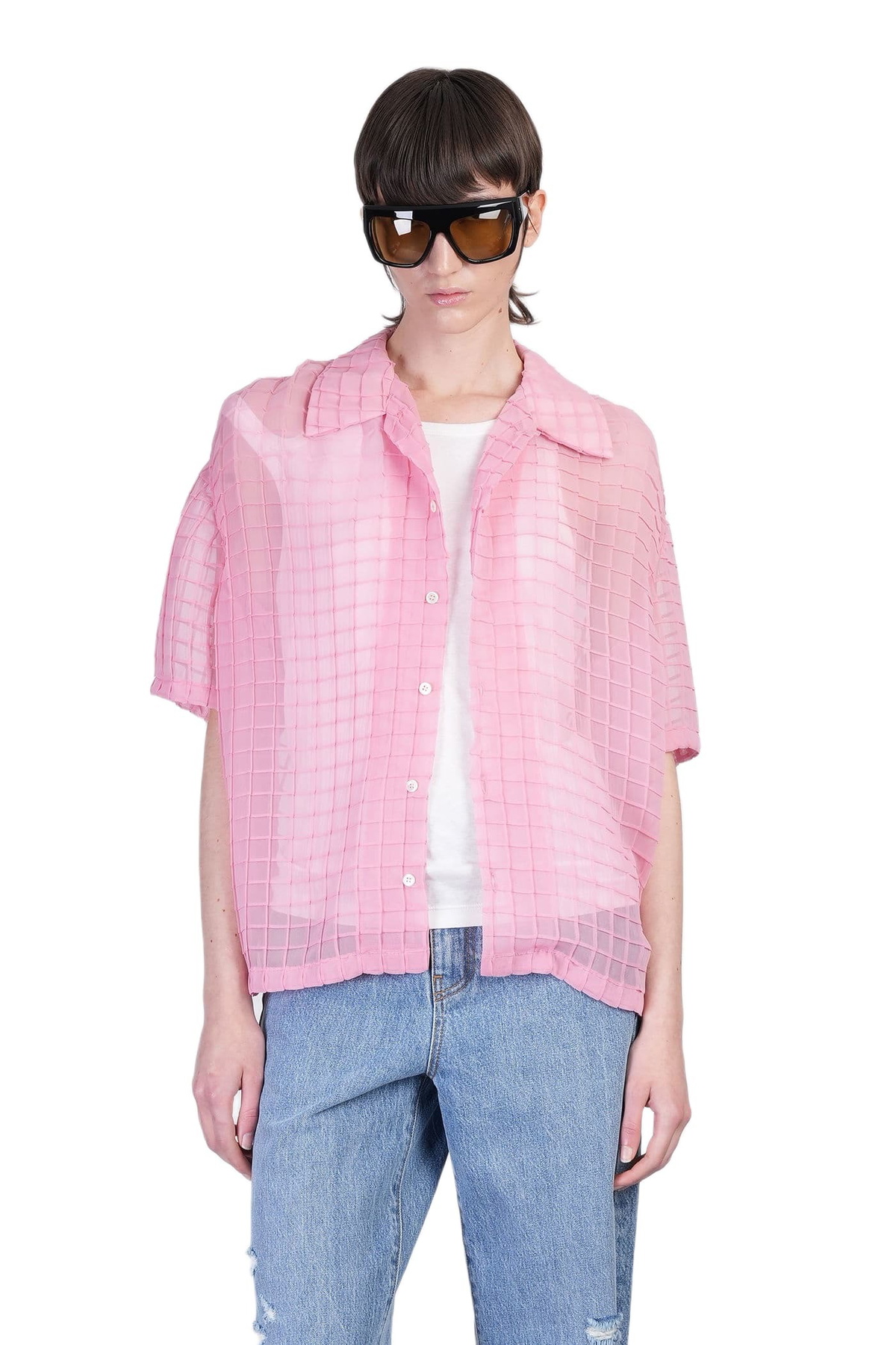 Séfr Sergio Shirt In Rose-pink Polyester