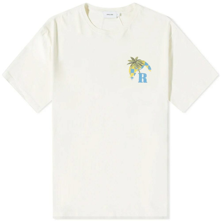 Photo: Rhude Men's Moonlight Tropics Logo T-Shirt in Vtg White