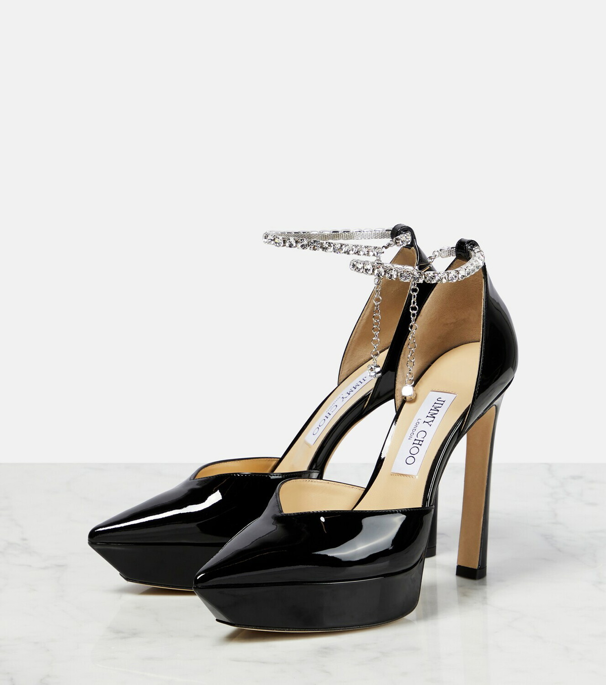 Jimmy Choo Saeda 125 embellished platform pumps Jimmy Choo