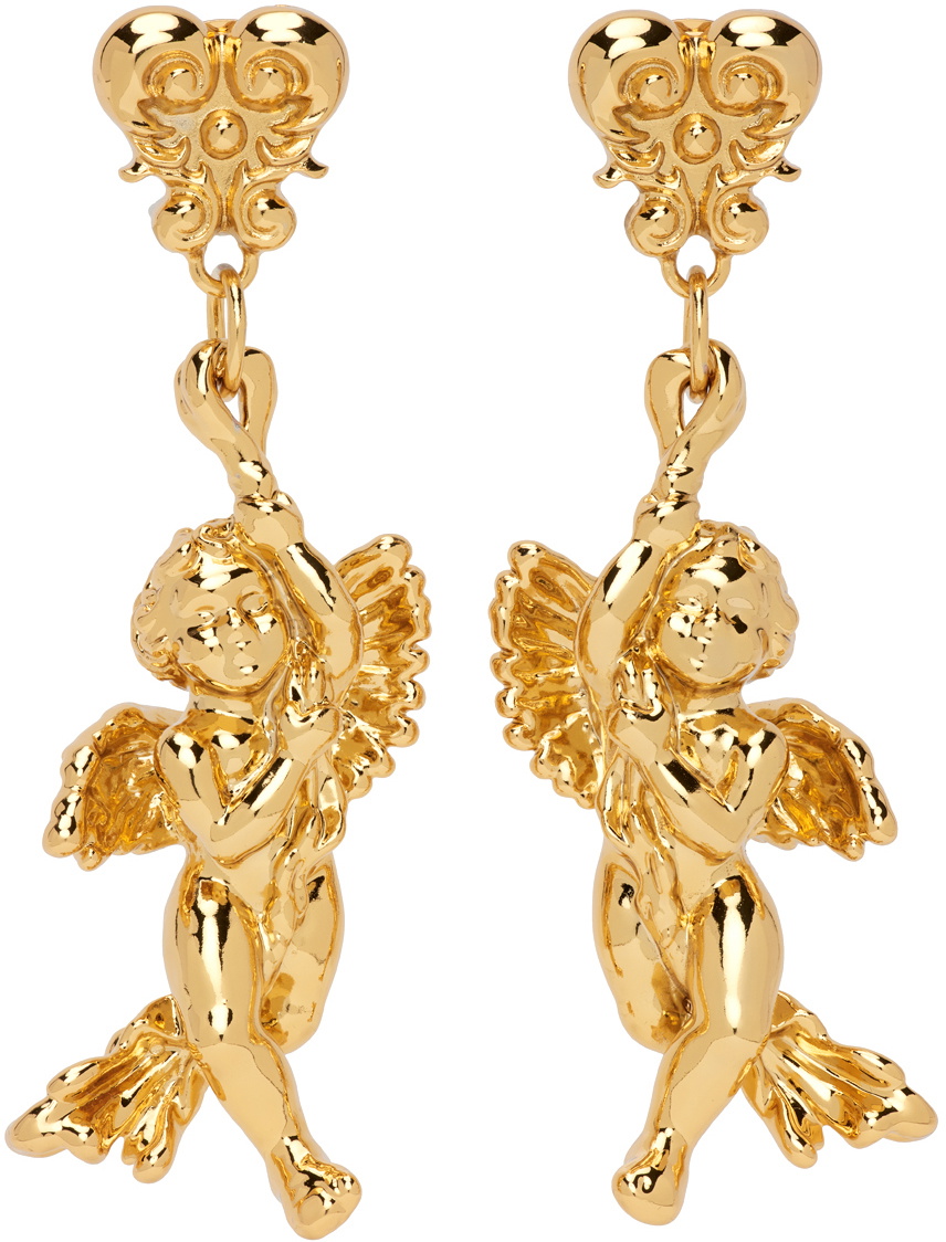 Moschino exclamation mark-shaped clip-on earrings - Gold