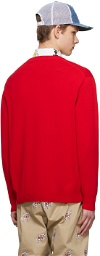 Junya Watanabe Red Graphic Sweater