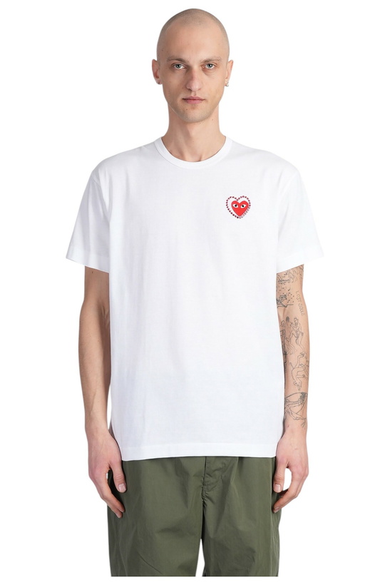 Photo: Comme des Garçons Play T-shirt In White Cotton