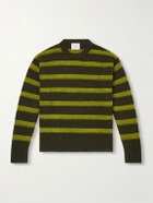 The Elder Statesman - Ridgeline Striped Cashmere-Blend Sweater - Green