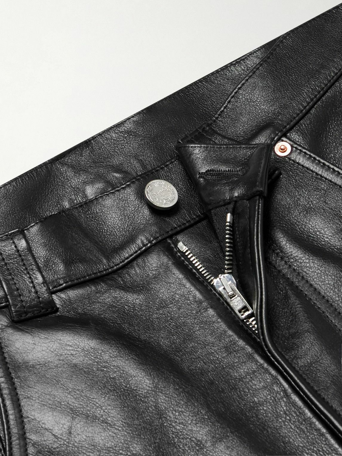 VETEMENTS - Straight-Leg Leather Trousers - Black