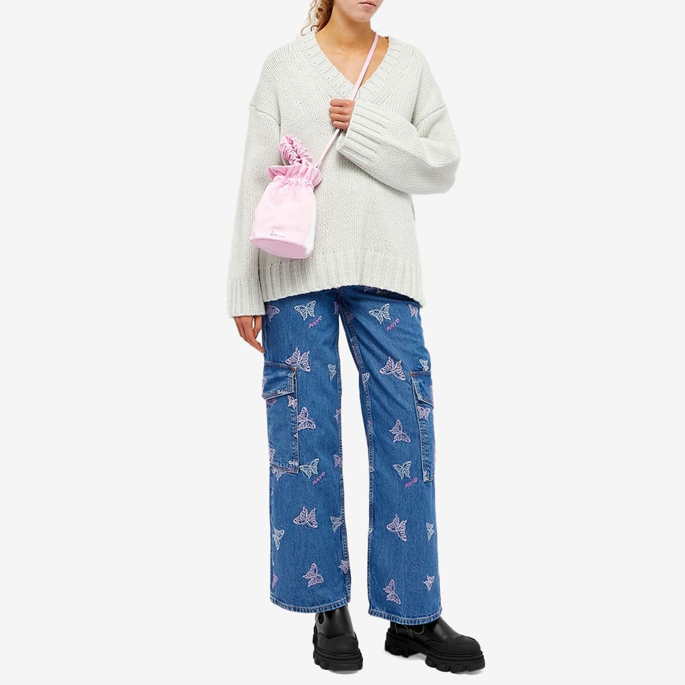 GANNI Women's Embroidery Butterfly Jean in Denim GANNI