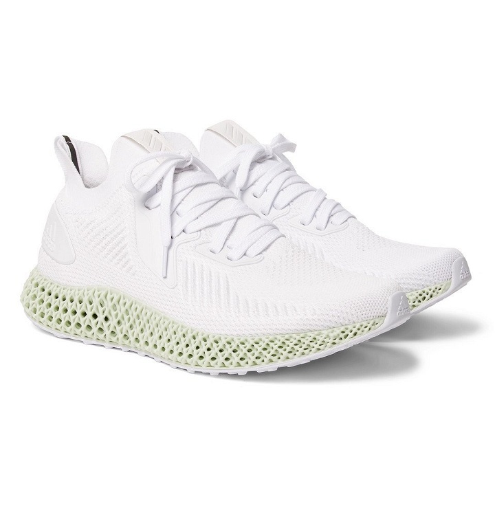 Photo: adidas Originals - Alphaedge 4D Rubber-Trimmed Primeknit Sneakers - White