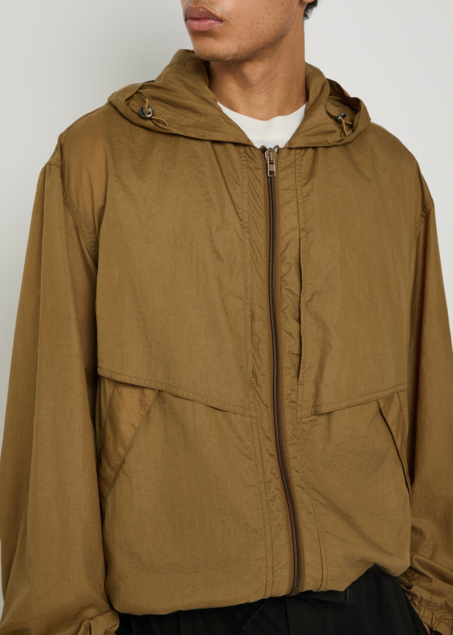 Lemaire Hooded Shell Windbreaker Jacket Brown
