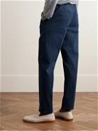 Kiton - Straight-Leg Cotton-Blend Twill trousers - Blue