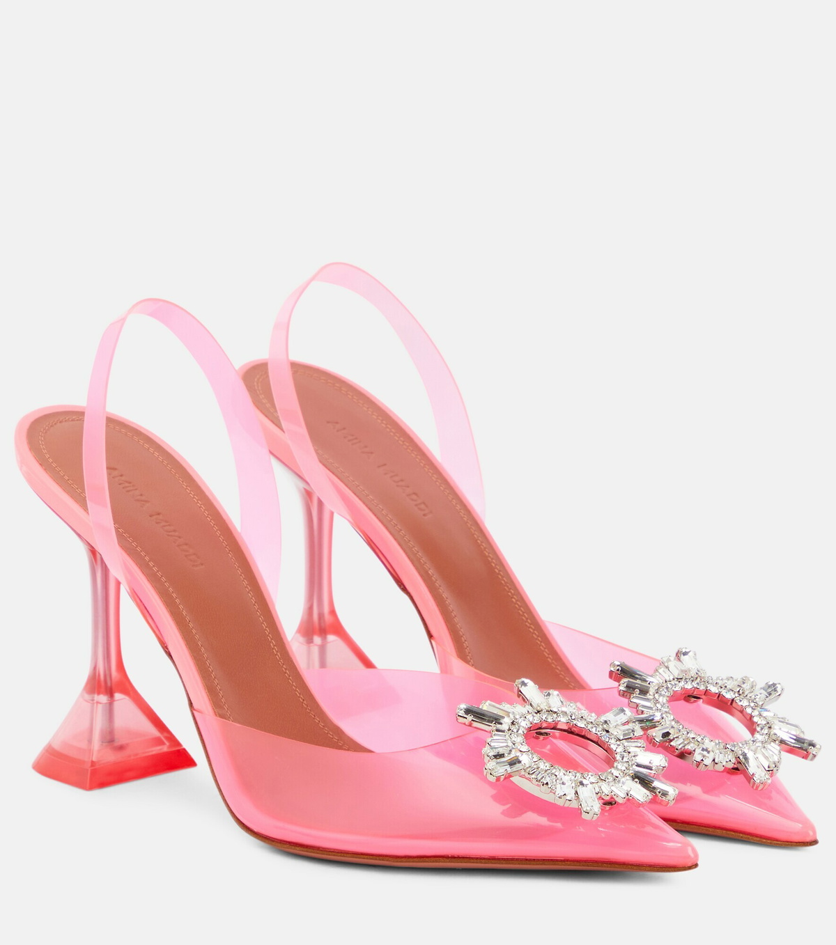 Amina Muaddi - Begum embellished PVC slingback pumps