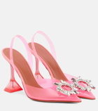 Amina Muaddi - Begum embellished PVC slingback pumps