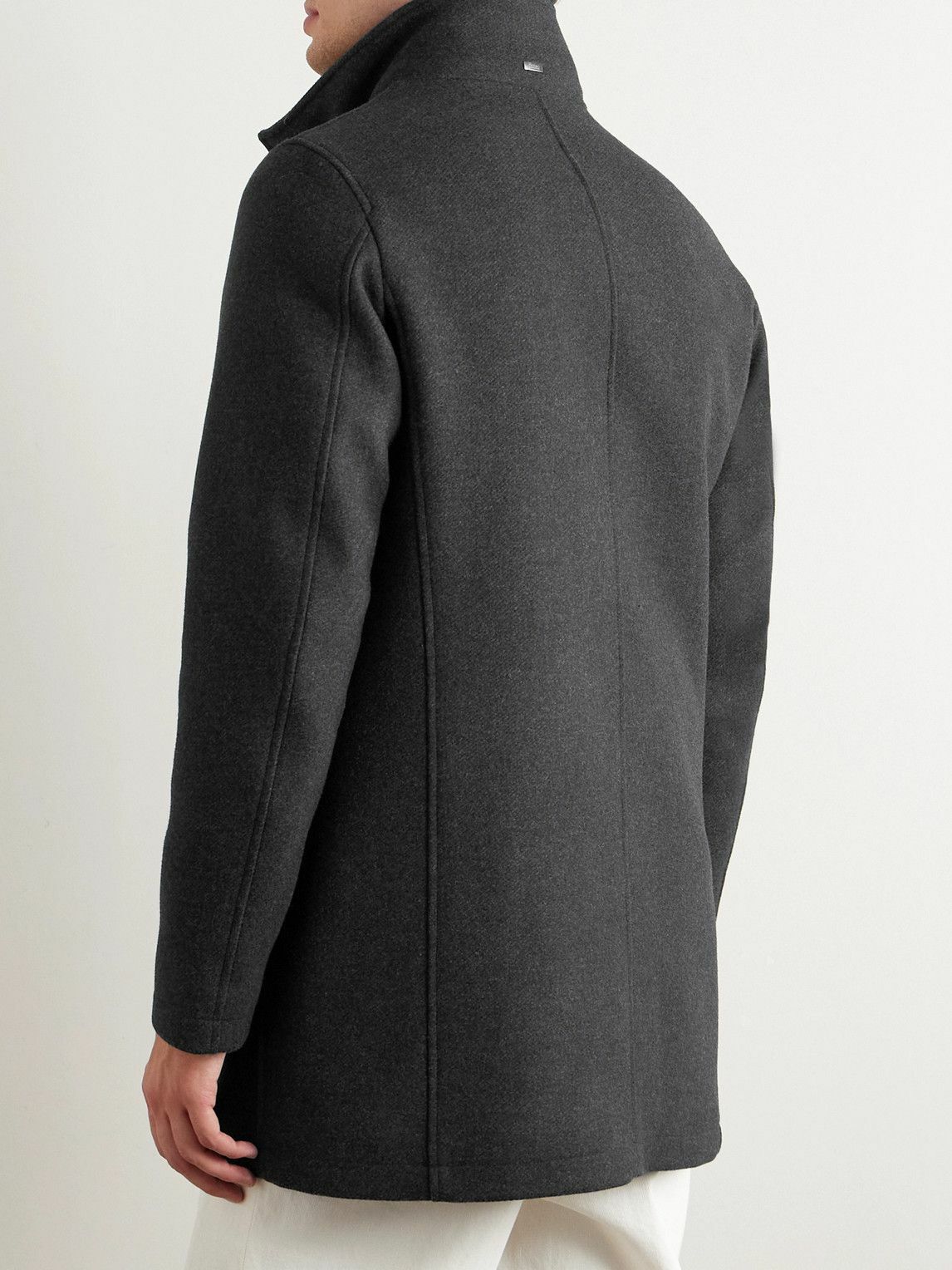 Herno Gray Elastane Coat main image 1