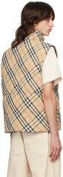Burberry Beige Check Reversible Down Vest