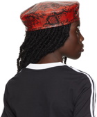 adidas x IVY PARK Red Faux-Leather Tam Cap
