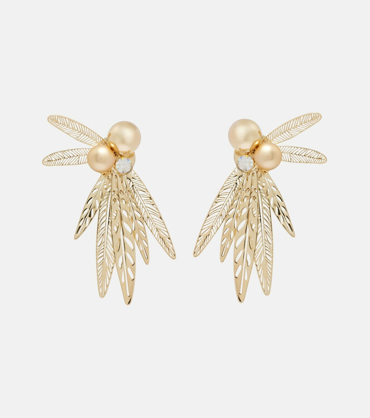 Carolina Herrera Crystal-embellished clip-on earrings