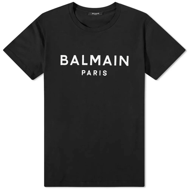 Photo: Balmain Men's Classic Paris T-Shirt in Black/White