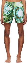 AMIRI Green Polyester Swim Shorts