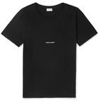 SAINT LAURENT - Slim-Fit Logo-Print Cotton-Jersey T-Shirt - Black