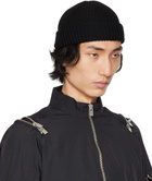 HELIOT EMIL Black Logo Plate Beanie