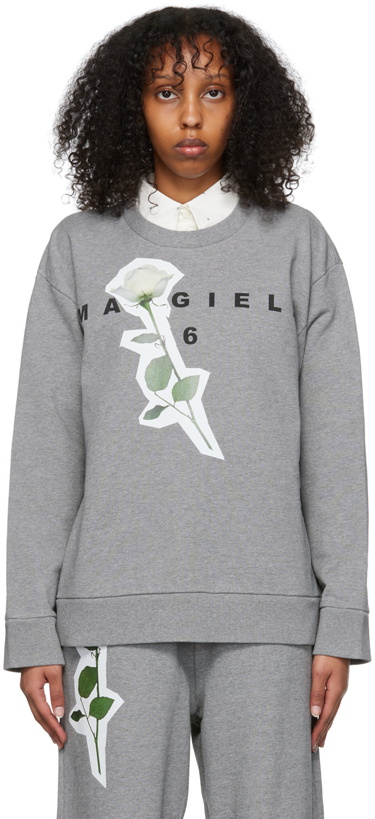 Photo: MM6 Maison Margiela Grey Cotton Sweatshirt