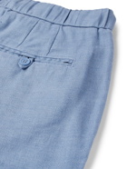 FRESCOBOL CARIOCA - Felipe Linen and Cotton-Blend Drawstring Shorts - Blue