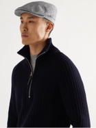 LOCK & CO HATTERS - Cannes Linen Flat Cap - Blue