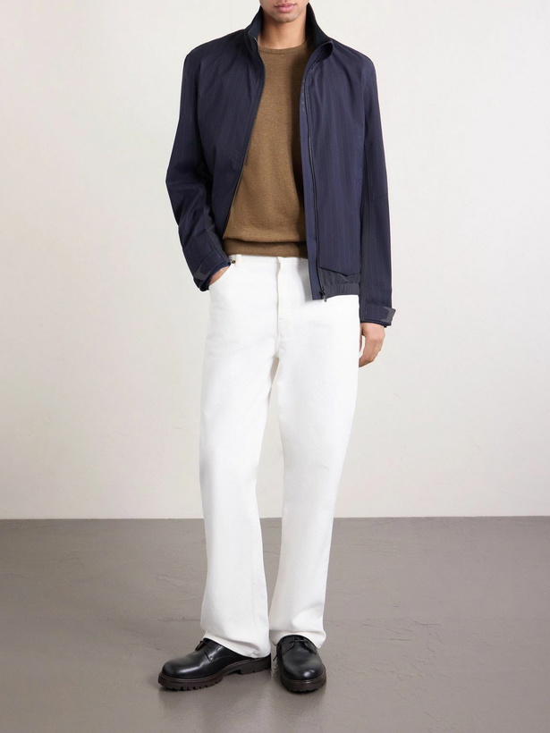 Photo: SEASE - Wind Seeker Pinstriped Virgin Wool-Blend Jacket - Blue
