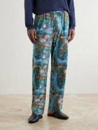 Derek Rose - Ledbury 100 Printed Cotton Pyjama Trousers - Blue