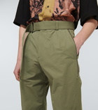 Dries Van Noten - Belted cotton-blend pants