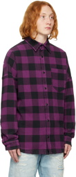Palm Angels Purple & Black Check Shirt