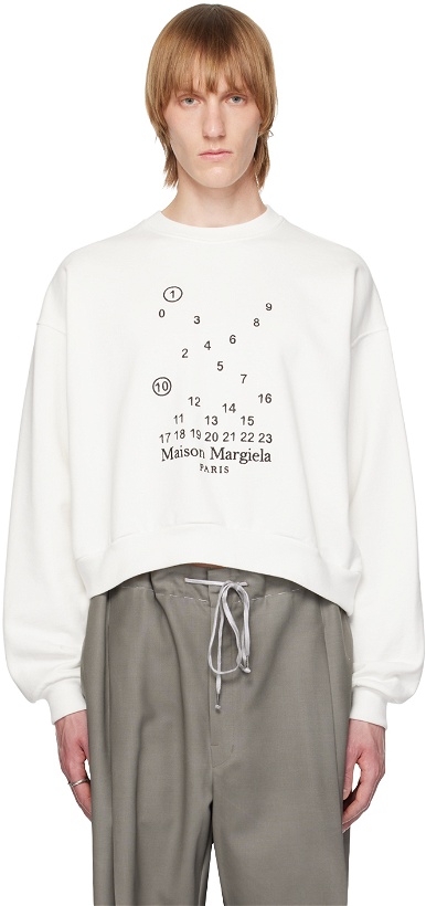 Photo: Maison Margiela White Embroidered Sweatshirt