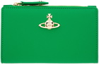 Vivienne Westwood Green Saffiano Slim Flap Card Holder