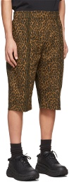 South2 West8 Brown Leopard Army String Shorts