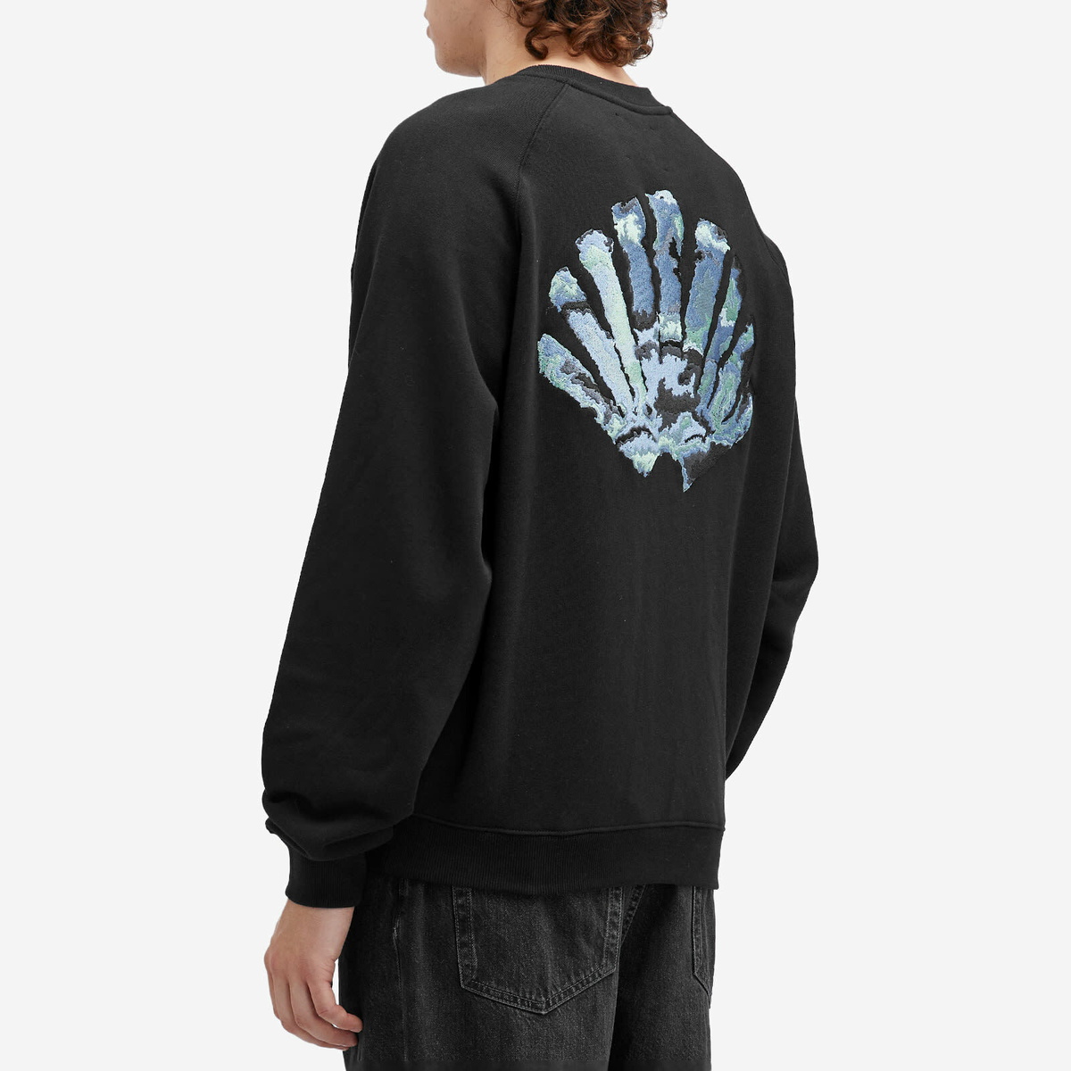 New Amsterdam Surf Association Men's New Amsterdam Aquarelle Crew Sweatshirt in Black