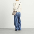 Maison Margiela Women's Suede Small Shoulder Pouch in Vison/Black/Chestnut 