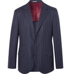 Brunello Cucinelli - Navy Chalk-Striped Wool Suit Jacket - Men - Navy