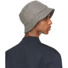 Officine Generale Black and White Houndstooth Bucket Hat
