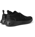 Berluti - Shadow Leather-Trimmed Stretch-Knit Sneakers - Black