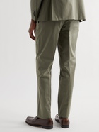 CANALI - Kei Slim-Fit Tapered Stretch-Cotton Twill Suit Trousers - Green - IT 46