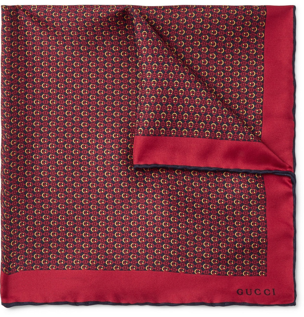 Gucci Double-G Print Silk Pocket Square