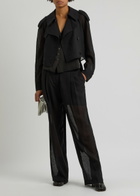 Helmut Lang Double-breasted Wool-blend Trench Coat Black