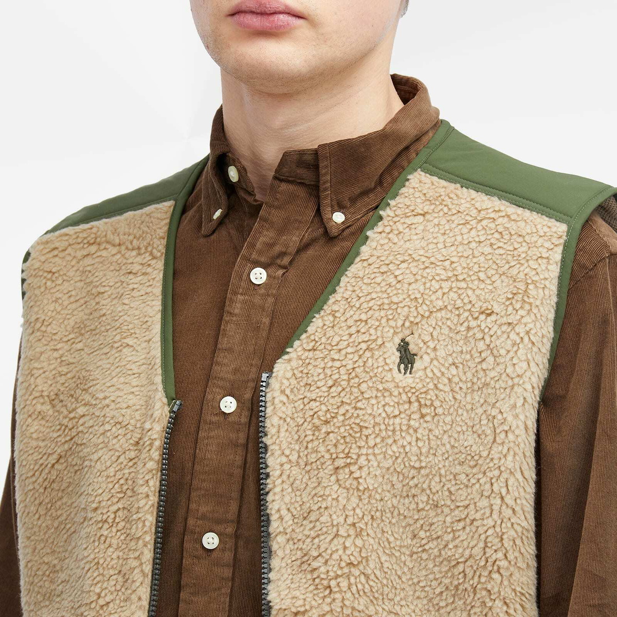 Ralph Lauren RRLフリースベスト Mサイズ カーキ Ralph Lauren RRLフリースベスト Mサイズ カーキ RRL(ダブルアールエル