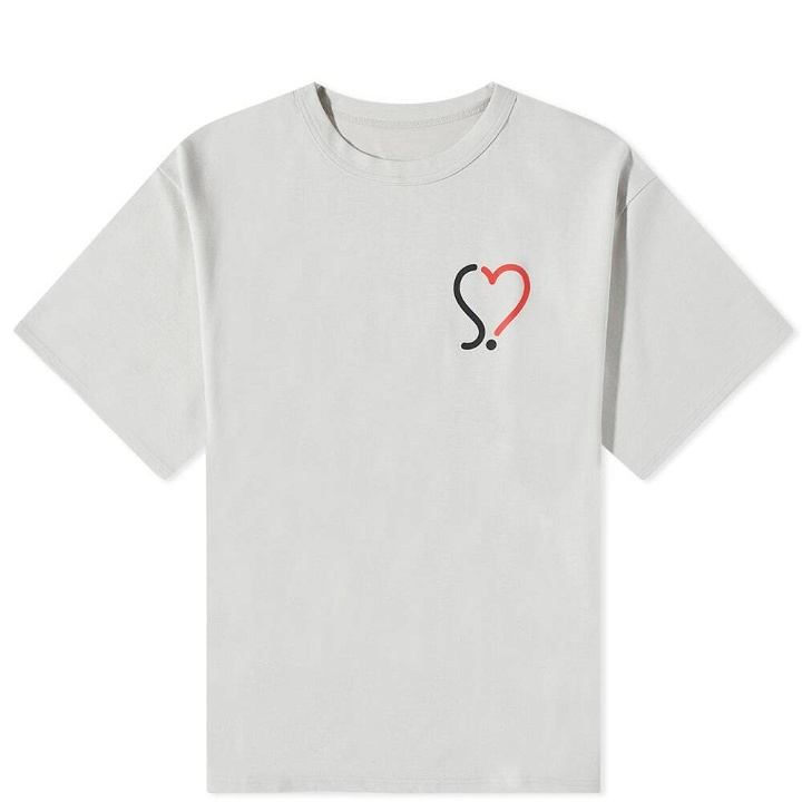 Photo: SOPHNET. Men's SOPHNET S Heart Logo T-Shirt in Light Grey