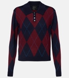Leset James argyle wool polo sweater