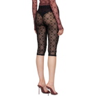Marine Serre Black Moonogram Mesh Flock Capri Leggings