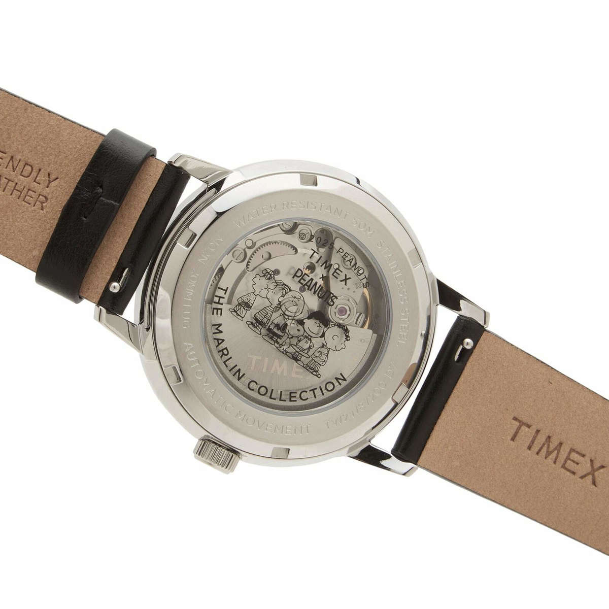 Timex x Peanuts Marlin Automatic On Space 40mm Watch in Silver/Black 