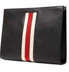 Gucci - Webbing-Trimmed Leather Pouch - Men - Black