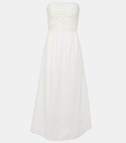 Faithfull Dominquez strapless cotton midi dress