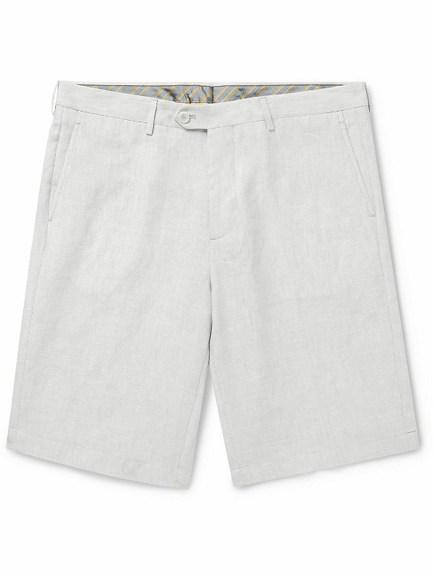 Photo: Etro - Straight-Leg Linen Bermuda Shorts - Gray