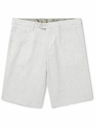 Etro - Straight-Leg Linen Bermuda Shorts - Gray