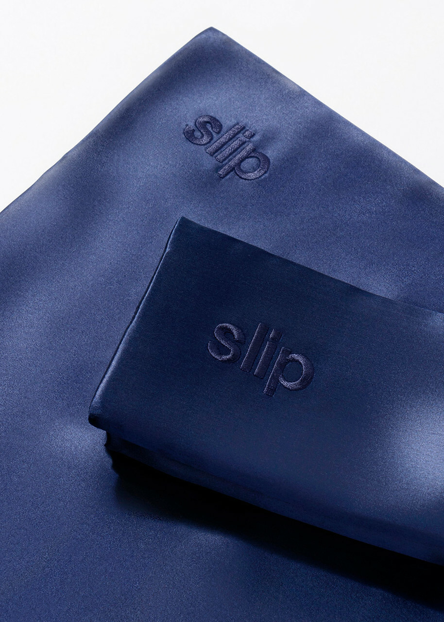 Slip Silk Pillowcase Navy - Navy Blue